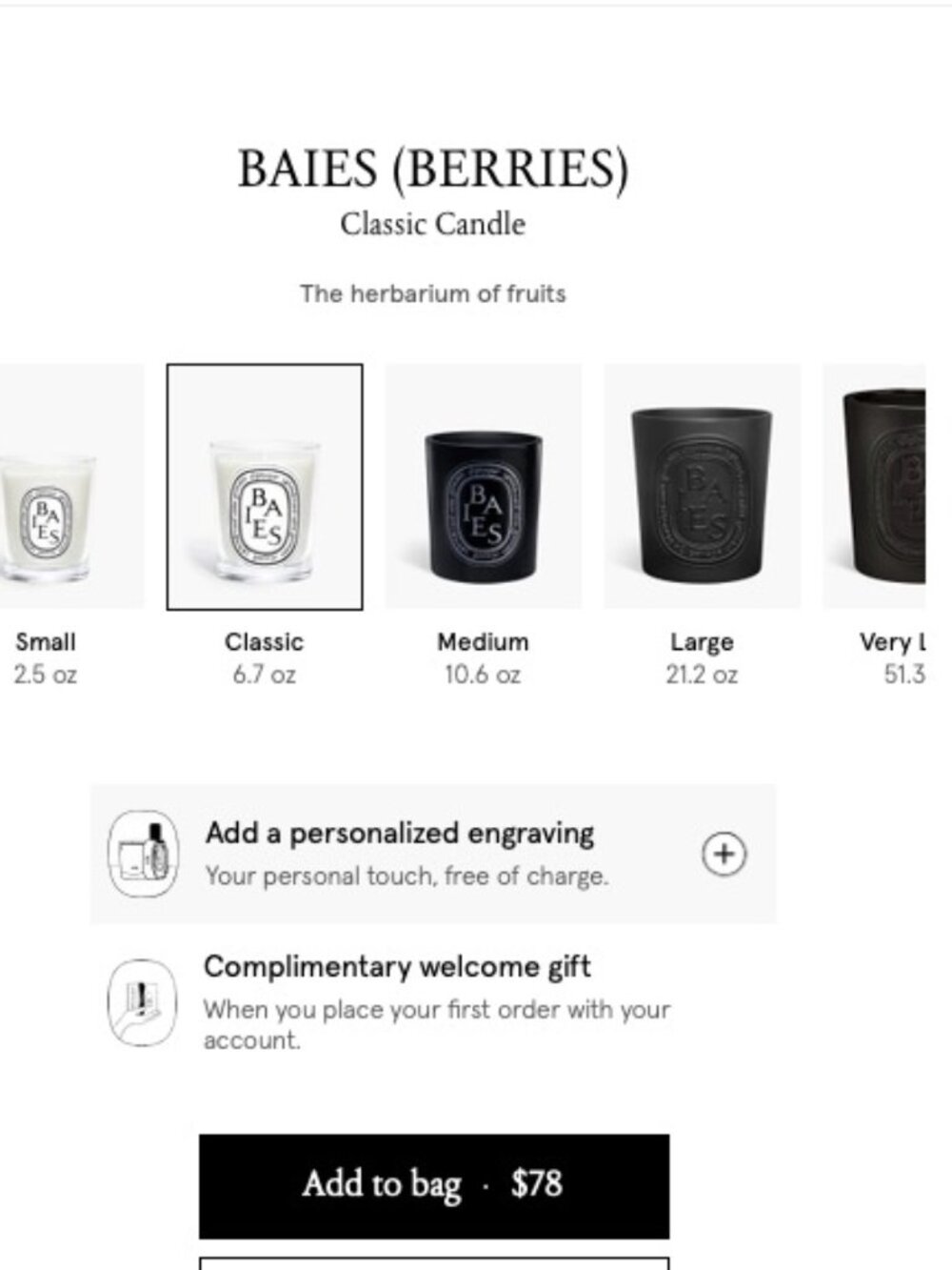 Diptyque Paris Baies Candle 190g *NISB* MSRP:$78+tax - Picture 3 of 8